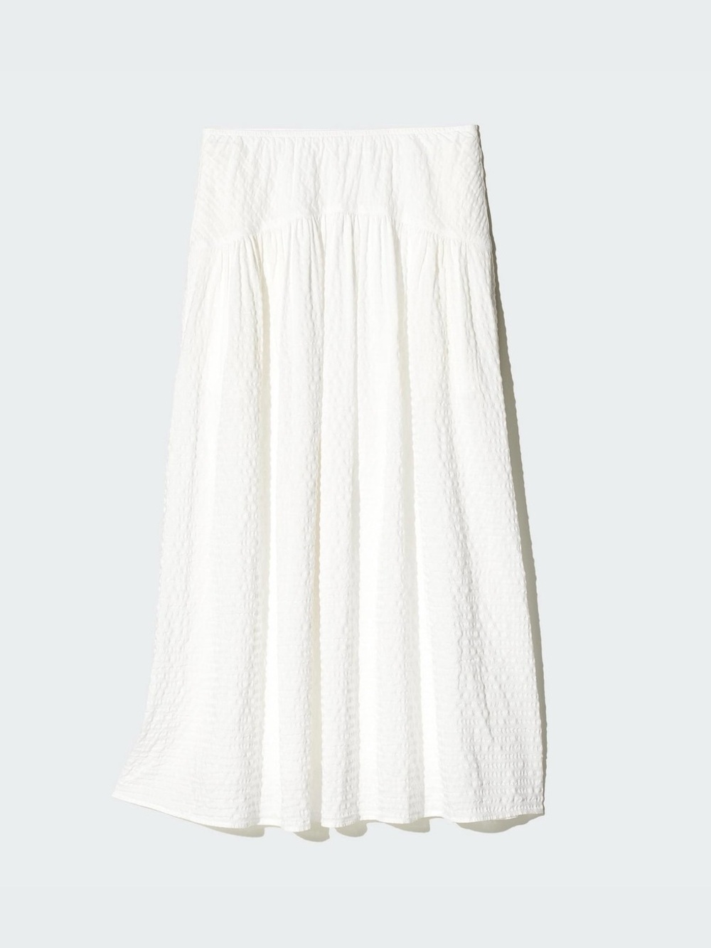 Uniqlo Seersucker Volume Skirt - White